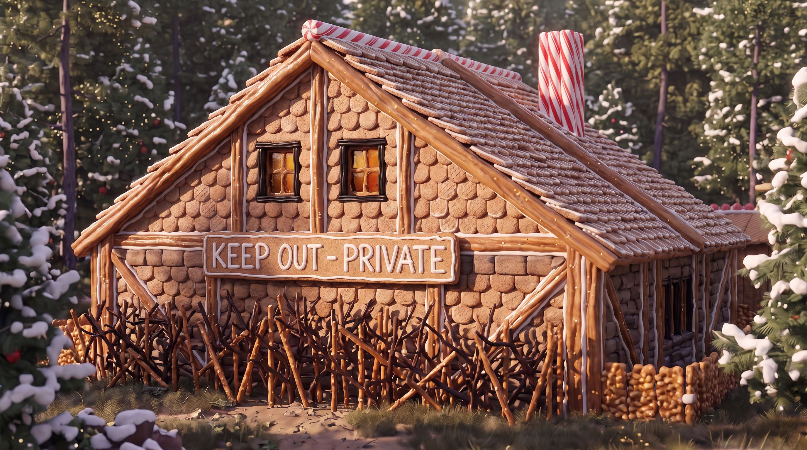 Back of the gingerbread witch house